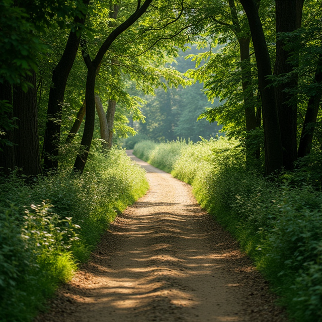 Peaceful green path in nature