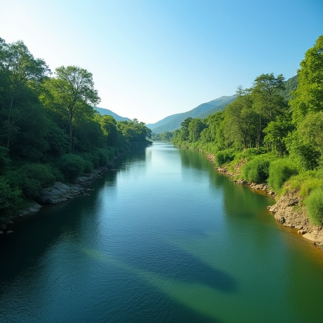 Calm Kundalika River with green banks