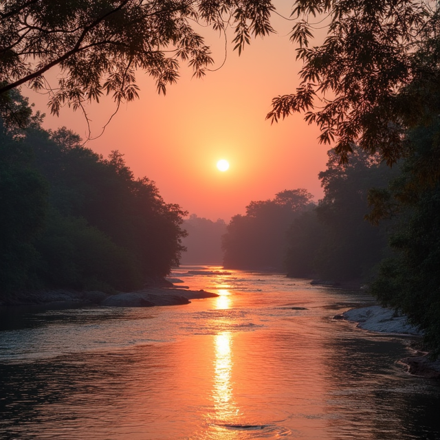 Sunset over Kundalika River